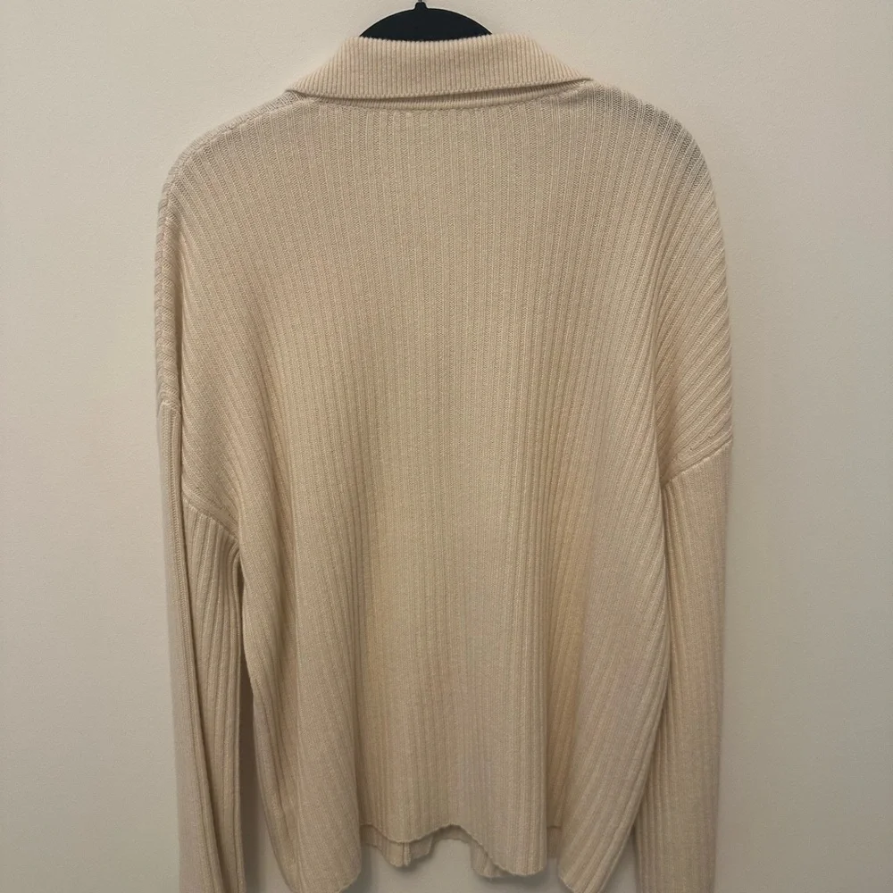 Reformation Fantino Cashmere Collard Cardigan-Cream - Picture 5 of 6